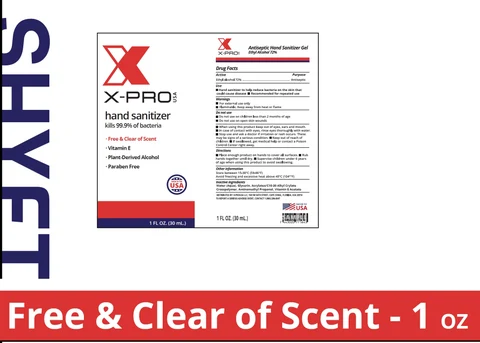 X PROUSA Antiseptic Hand Sanitizer Gel packaging