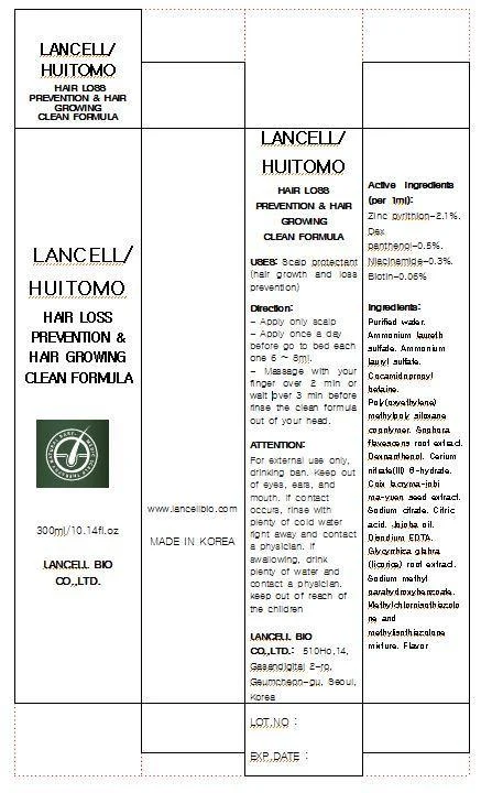 LANCELL HUITOMO HAIR LOSS PREVENTION HAIR GROWER CLEAN FORMULA packaging