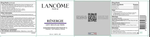 Lancome Paris Renergie Lift MultiAction Sunscreen Broad Spectrum SPF 15 Firming AntiWrinkle packaging