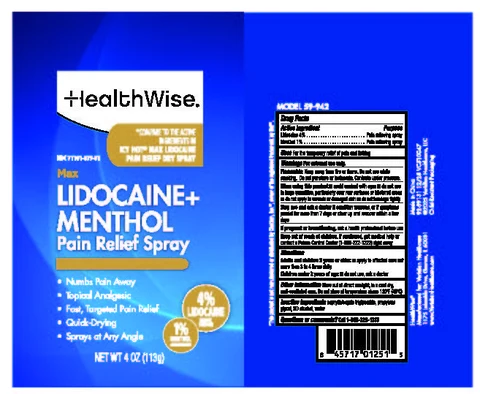 HealthWise Max Lidocaine plus Menthol packaging