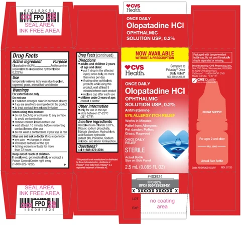 CVS Eye Allergy Itch Relief Once Daily packaging