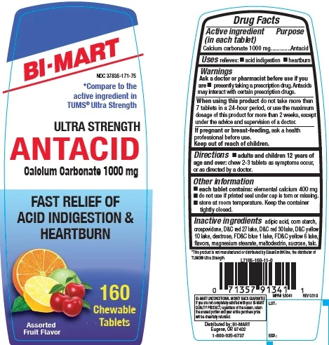 Bi-Mart Ultra Strength Antacid Assorted Fruit 포장