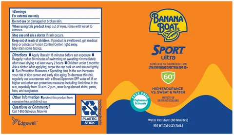 Banana Boat Sport Ultra Sunscreen Roll-On UVA/UVB Broad Spectrum SPF 60 Plus 포장