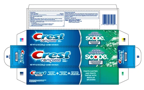 Crest Complete Multi-BenefitExtra Whitening plus Scope Advanced Freshness 포장