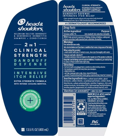 Head and Shoulders 2in1 Clinical Strength Dandruff Defense Intensive Itch Relief packaging