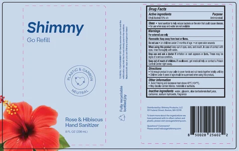 Shimmy Rose Hibiscus Hand Sanitizer 포장