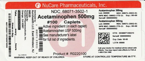 Acetaminophen packaging