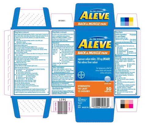 AleveBack and Muscle Pain 포장