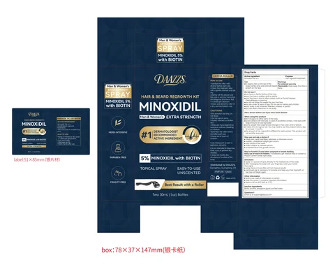 DAAZZS 5% Minoxidil Hair and Beard Regrowth Kit with Biotin 포장