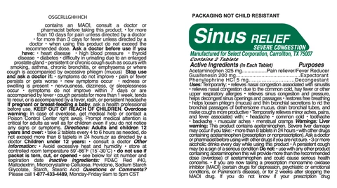 Sinus Relief Severe Congestion 포장