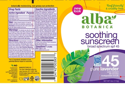 Alba Botanica Pure Lavender Sunscreen SPF45 포장