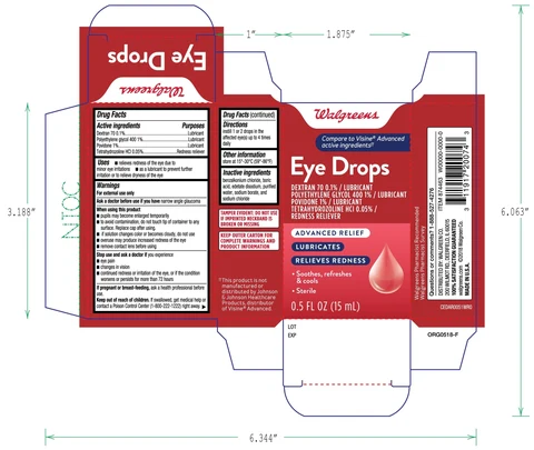 Walgreens Eye Drops Advanced Relief 15mL packaging
