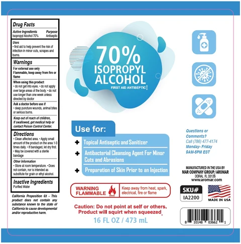 70% ISOPROPYL ALCOHOL FIRST AID ANTISEPTIC 포장