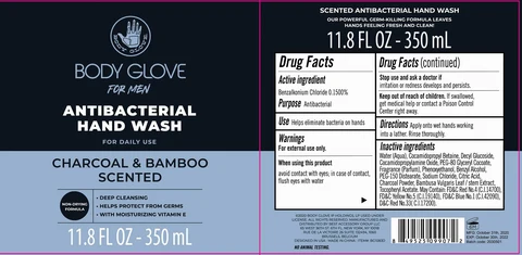 Body Glove For Men Antibacterial Hand Wash Charcoal and Bamboo Scented 포장