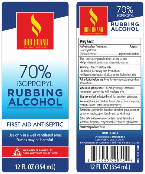 Isopropyl Rubbing AlcoholOrazen Inc 포장