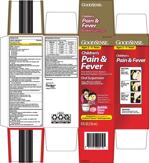 good sense childrens pain and fever packaging