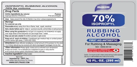 maxim 70% ISOPROPYL RUBBING ALCOHOL 포장