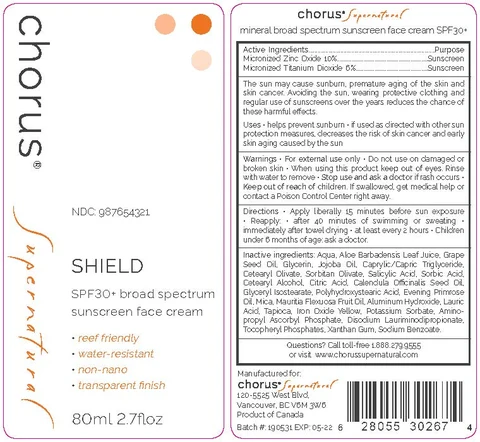 chorus Supernatural PROTECT SPF 30 broad spectrum sunscreen / chorus Supernatural SHIELD SPF30 broad spectrum sunscreen packaging