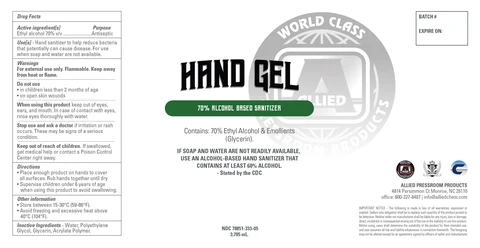 Hand Gel Sanitizer packaging