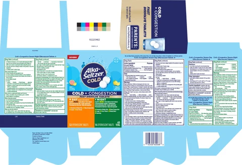 ALKA SELTZER COLD Cold Congestion Severe Day Night Fast Dissolve 포장