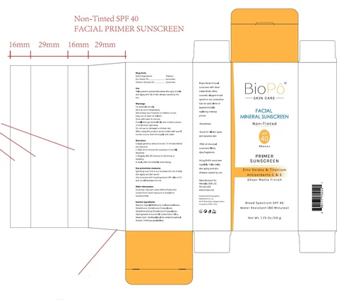 Biopo Facial Mineral Sunscreen-Non Tinted SPF 40 포장