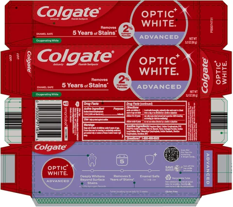 COLGATE OPTIC WHITE ADVANCED OXYGENATING WHITE packaging