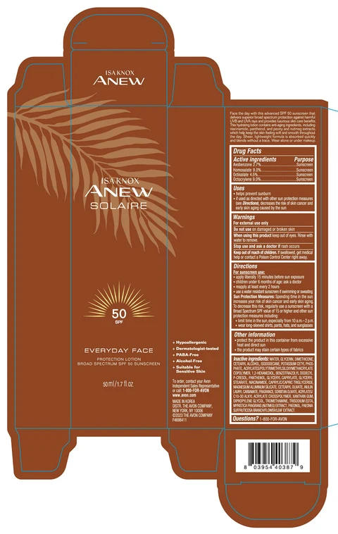 ISA KNOX ANEW SOLAIRE EVERYDAY FACE PROTECTION BROAD SPECTRUM SPF 50 SUNSCREEN packaging
