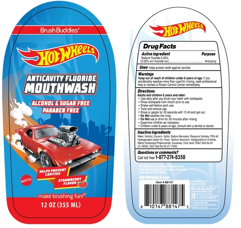 Brush Buddies Hot Wheels ANTICAVITY FLUORIDE - STRAWBERRY FLAVOR packaging