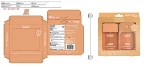 Smart Care Hand Sanitizer with Glitter Silicone Case 2pk - Peach Bellini 포장