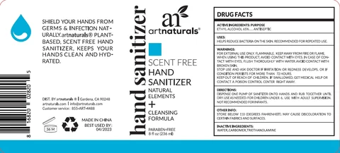 Artnaturals Scent Free Hand Sanitizer 포장