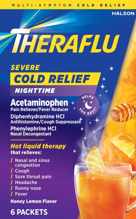 Theraflu Severe Cold Relief Nighttime packaging