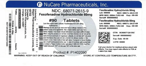 fexofenadine hcl packaging