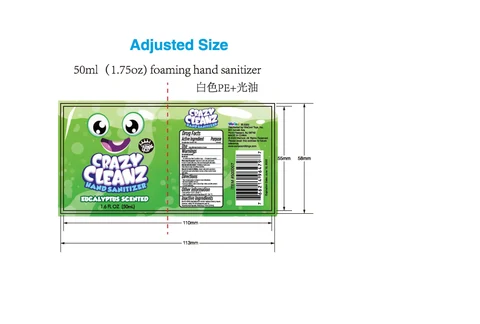 Crazy Cleanz Hand Sanitizer Eucalyptus Scented 포장
