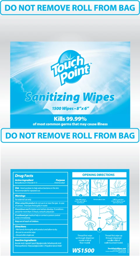 Touchpoint WipesSanitizing Wipes 포장