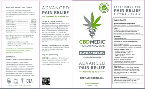 CBDMEDIC Massage Therapy Pain Relief packaging