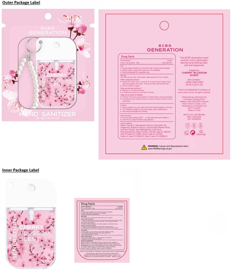 BCBG GENERATION Hand Sanitizer CHERRY BLOSSOM SCENT 포장
