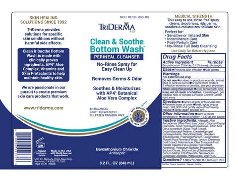 TriDerma Clean Soothe Bottom Wash packaging