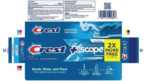 Crest Plus Scope plus Whitening with Mouthwash 포장