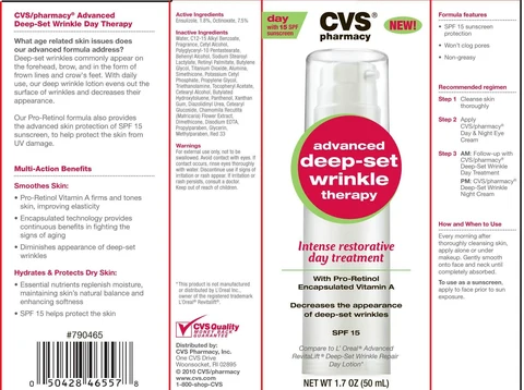 CVS Advanced Deep Set Wrinkle Therapy w/SPF15 packaging