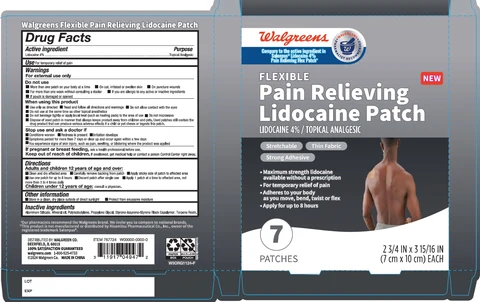 Walgreens Flexible Pain Relieving Lidocaine packaging
