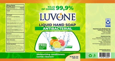 Luvone Hand antibacterial Citric packaging