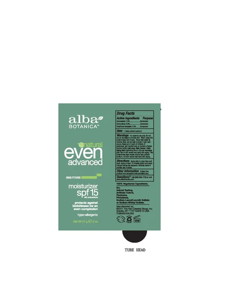 Alba Botanica Natural Even Advanced Sea Moss Moisturizer SPF15 포장