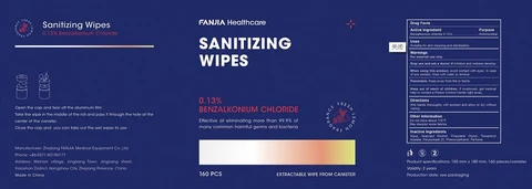 Sanitizing Wipes 포장