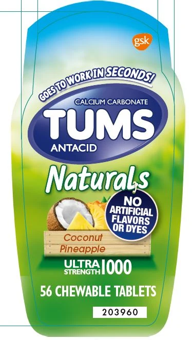 Tums Naturals Coconut Pineapple 56ct