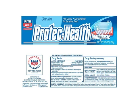 Rite Aid Anti-Cavity, Anti-Gingivitis packaging