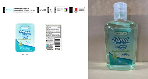 Smart care hand sanitizer 236.6ml 92311-1201 포장
