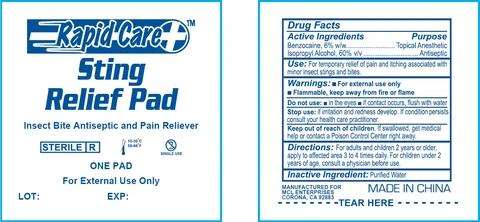 Sting Relief packaging