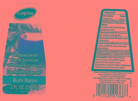 CARE ONEANTIBACTERIAL RUM RAISIN packaging
