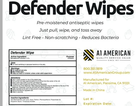 Defender Wipe 포장