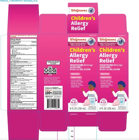 childrens Allergy Dye Free Wal Dryl packaging